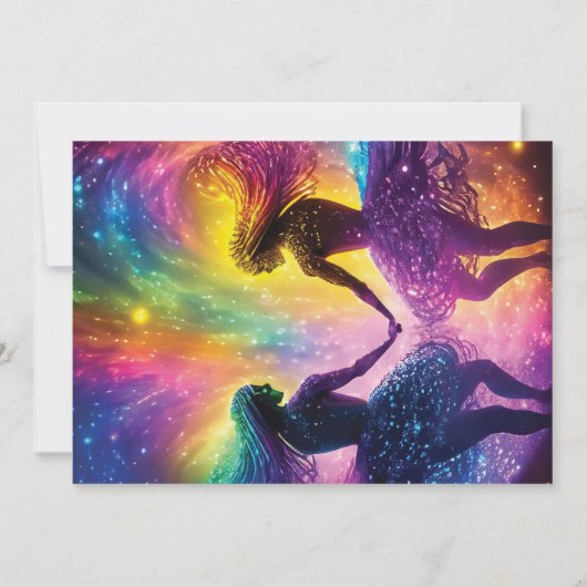 Kosmische Regenboog Vrouwelijke Energie Lesbische  Kaart (Achterkant)