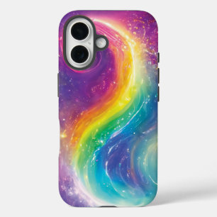 Kosmische Regenboog Yin Yang Water Nebula Dromen iPhone 16 Hoesje
