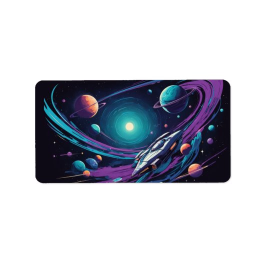 kosmische reis etiket (Voorkant)