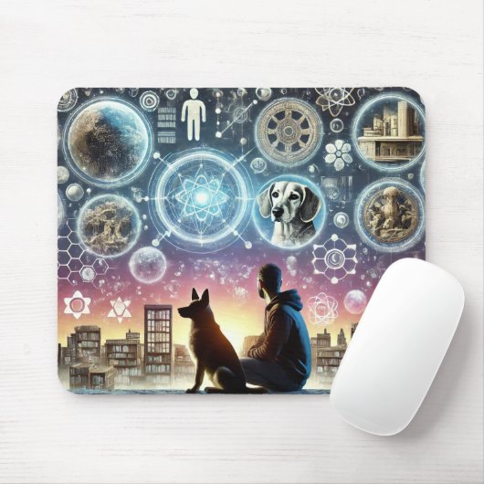 kosmische reismousepad muismat (Met muis)