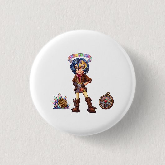 Kosmische Reiziger: De Hemelse Tijd Ronde Button 3,2 Cm (Voorkant)