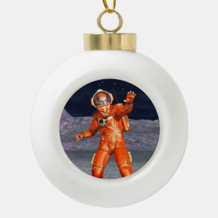 Kosmische Reiziger Surrealistische Planeet Landsch Keramische Bal Ornament