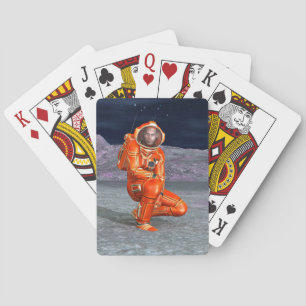 Kosmische Reiziger Surrealistische Planeet Landsch Pokerkaarten