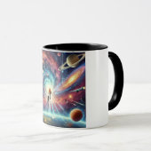 Kosmische reiziger zweeft in de ruimte mok (Voorkant rechts)