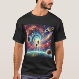 Kosmische reiziger zweeft in de ruimte t-shirt