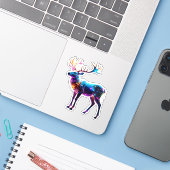 Kosmische Rendierdroom Sticker (Laptop met iPhone)