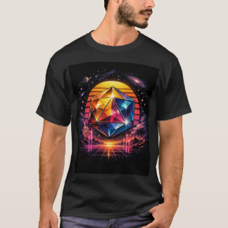 Kosmische Retro Futuristische Icosaëder T-shirt
