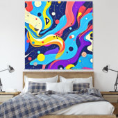 Kosmische ritmekunst canvas afdruk (Insitu (Slaapkamer))
