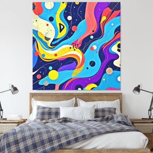 Kosmische ritmekunst canvas afdruk (Insitu (Slaapkamer))