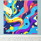 Kosmische ritmekunst canvas afdruk (Insitu (Houten vloer))