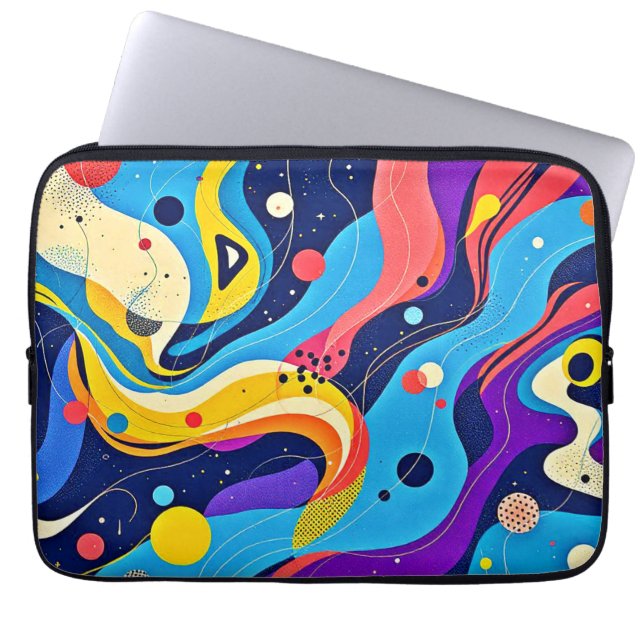 Kosmische ritmekunst laptop sleeve (Voorkant)