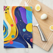 Kosmische ritmekunst theedoek (Quarter Fold)