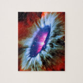 Kosmische rode blauwe en roze explosie in de kosmo legpuzzel (Verticaal)