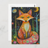 Kosmische rode vos in het bos briefkaart (Voorkant / Achterkant)