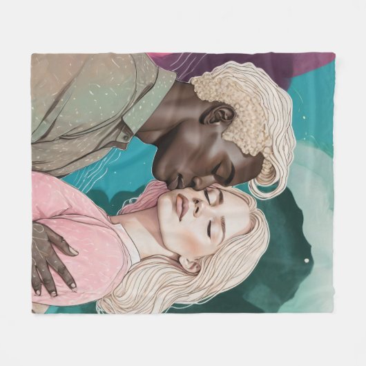 kosmische Romance Fleece Deken (Voorkant (Horizontaal))