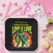 Kosmische Romance tussen buitenaardse figuren Papieren Bordje (Feest)