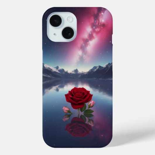 Kosmische Roos: Melkwegreflectie op Serene Meer Case-Mate iPhone Case (Achterkant)