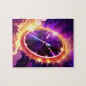 Kosmische roze en Paarse klok die de buitenruimte  Legpuzzel (Horizontaal)