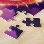 Kosmische roze en Paarse klok die de buitenruimte  Legpuzzel (Zijkant)