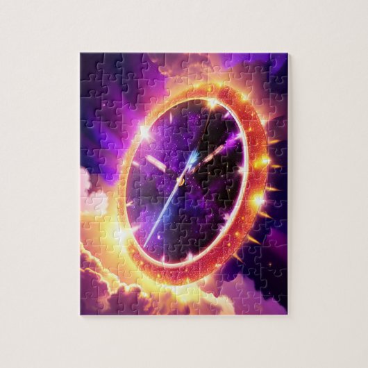 Kosmische roze en Paarse klok die de buitenruimte  Legpuzzel (Verticaal)