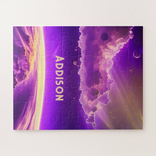 Kosmische roze en Paarse wonderbaarlijke magische  Legpuzzel (Horizontaal)
