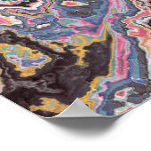 Kosmische Roze Marmer Fusie Poster (Hoek)