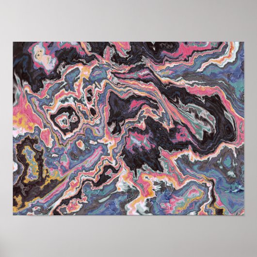 Kosmische Roze Marmer Fusie Poster (Voorkant)