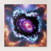 Kosmische roze paarse en blauwe objecten in de bui legpuzzel (Verticaal)