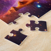 Kosmische roze paarse en groene magische heelkunde legpuzzel (Zijkant)