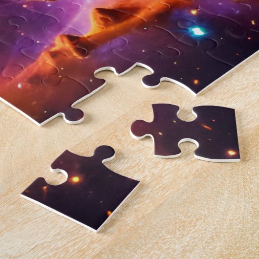 Kosmische roze paarse en groene magische heelkunde legpuzzel (Zijkant)