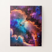 Kosmische roze paarse en groene magische heelkunde legpuzzel (Verticaal)