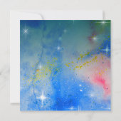 ** Kosmische RSVP-website Nebula Hemelse bruiloft Kaart (Achterkant)