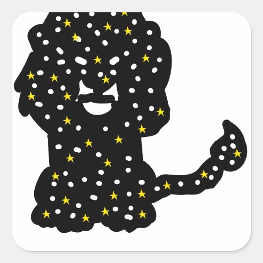 Kosmische ruimte sterren Leeuw Vierkante Sticker (Voorkant)