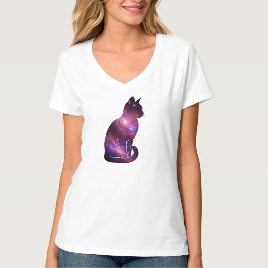Kosmische Ruimtekater Grafiek T-shirt (Voorkant)