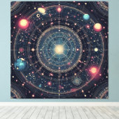 kosmische ruimteodyssee canvas afdruk (Insitu (Houten vloer))