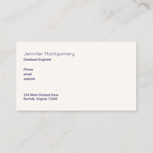 Kosmische ruimtesterren en moderne nevel visitekaartje (Achterkant)