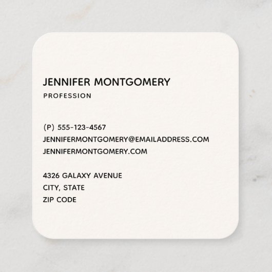 Kosmische Ruimtesterren en Nebula Modern Visitekaa Vierkante Visitekaartje (Achterkant)