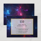 Kosmische ruimtesterren en nevel RSVP Kaartje (Voorkant / Achterkant)