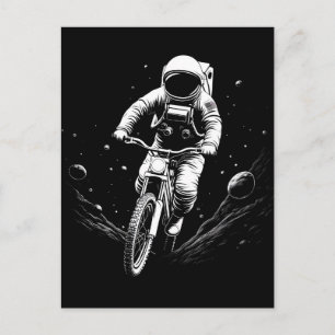 Kosmische Ruimtevaarder Fietsrit Ruimte Avontuur Aankondigingskaart