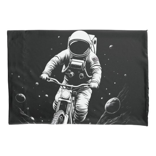 Kosmische Ruimtevaarder Fietstocht Ruimte Avontuur Kussensloop (Voorkant)