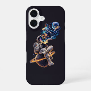 Kosmische Ruimtevaarder Leest Ruimte Avontuur iPhone 16 Hoesje