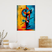 Kosmische Samurai – Moderne Abstracte Geometrische Poster (Keuken)