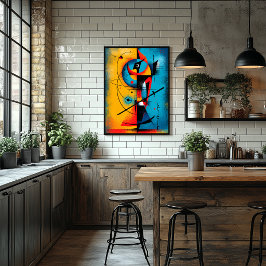 Kosmische Samurai – Moderne Abstracte Geometrische Poster