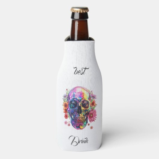 "Kosmische schedel bierfles isolator" Flesjeskoeler (Fles Voorkant)