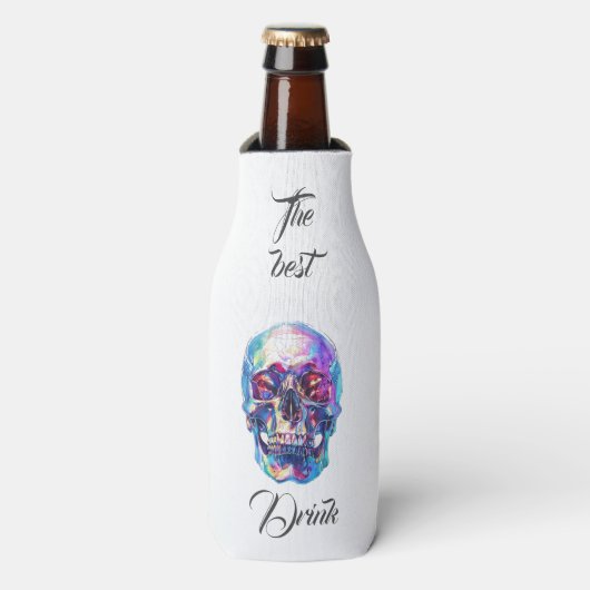 "Kosmische schedel bierfles isolator" Flesjeskoeler (Fles Voorkant)