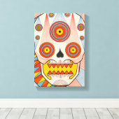 kosmische schedel canvas afdruk (Insitu (Houten vloer))