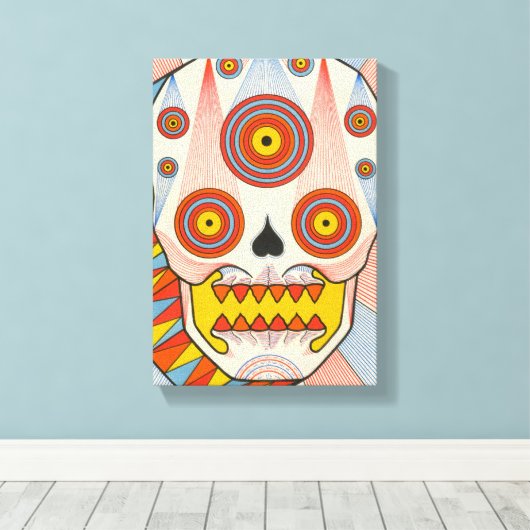 kosmische schedel canvas afdruk (Insitu (Houten vloer))