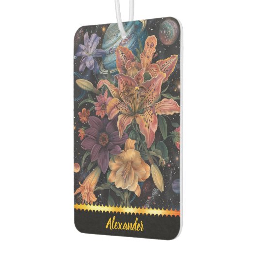 Kosmische schoonheid van hemelse bloemen luchtverfrisser (Links)