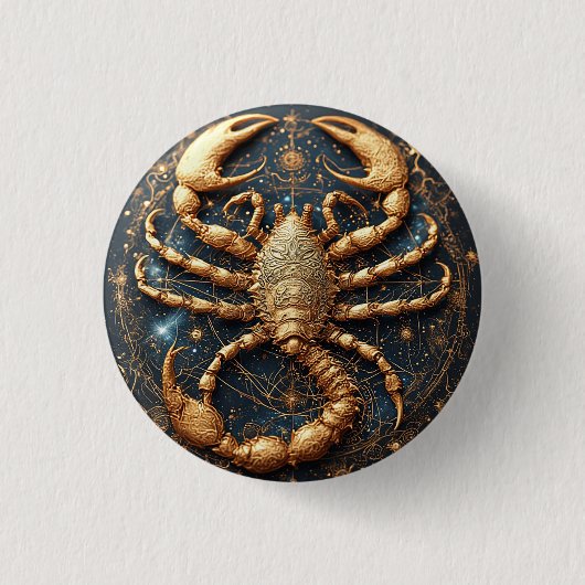 🦂 Kosmische Schorpioen Mandala Voor Astrologie Li Ronde Button 3,2 Cm (Voorkant)