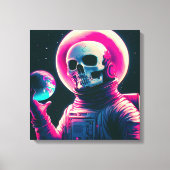 Kosmische Sentinel: De omhelzing van de aarde Canvas Afdruk (Voorkant)